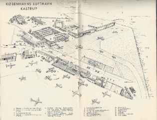 Oversigtskort over Københavns Lufthavn 1955
