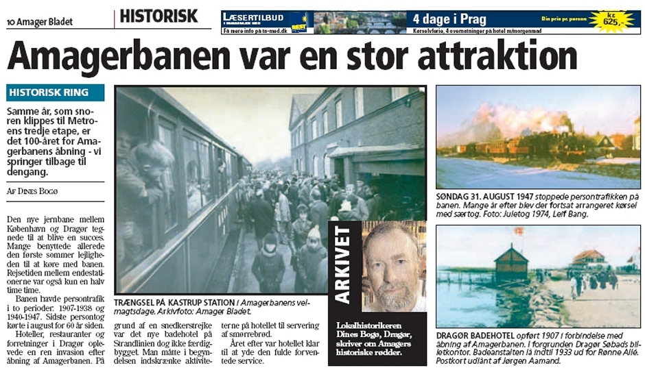 Amagerbanen i AmagerBladet. Fra lokalhistorier.dk