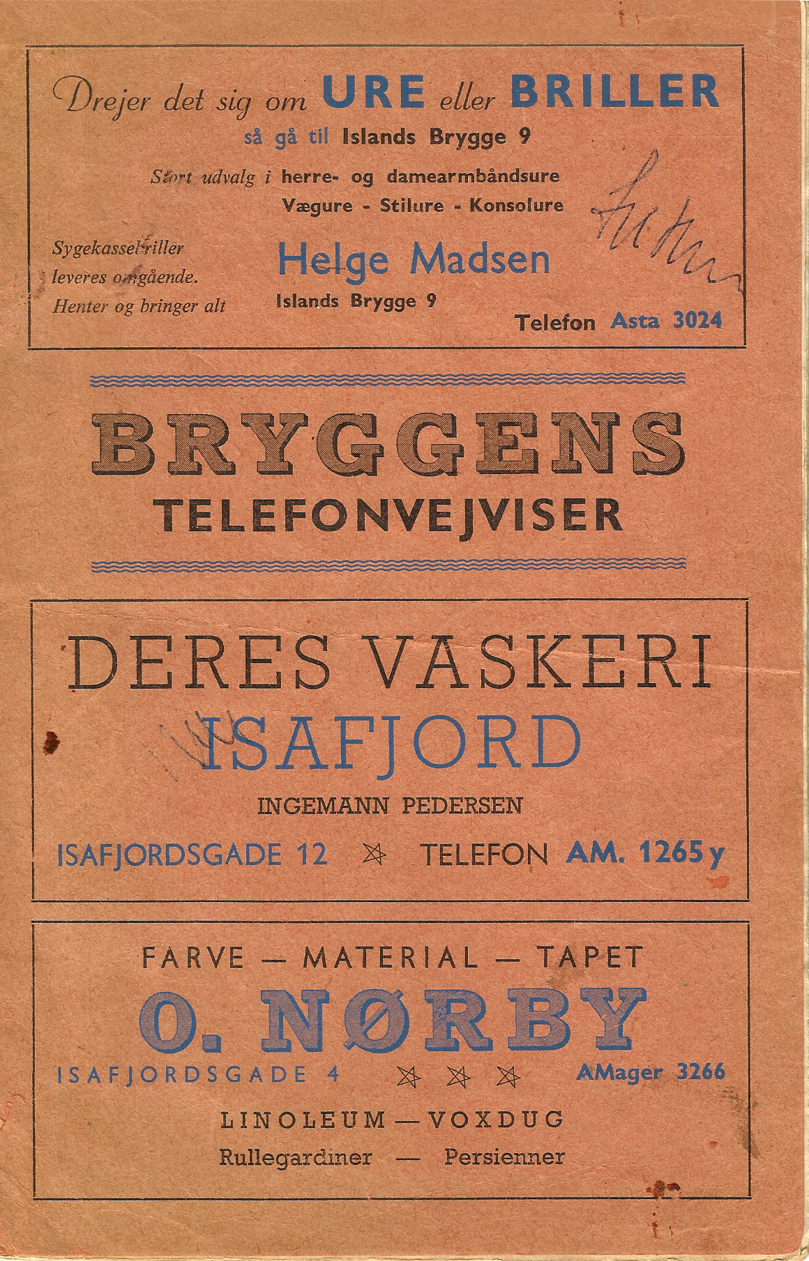 Bryggens telefonvejviser forside