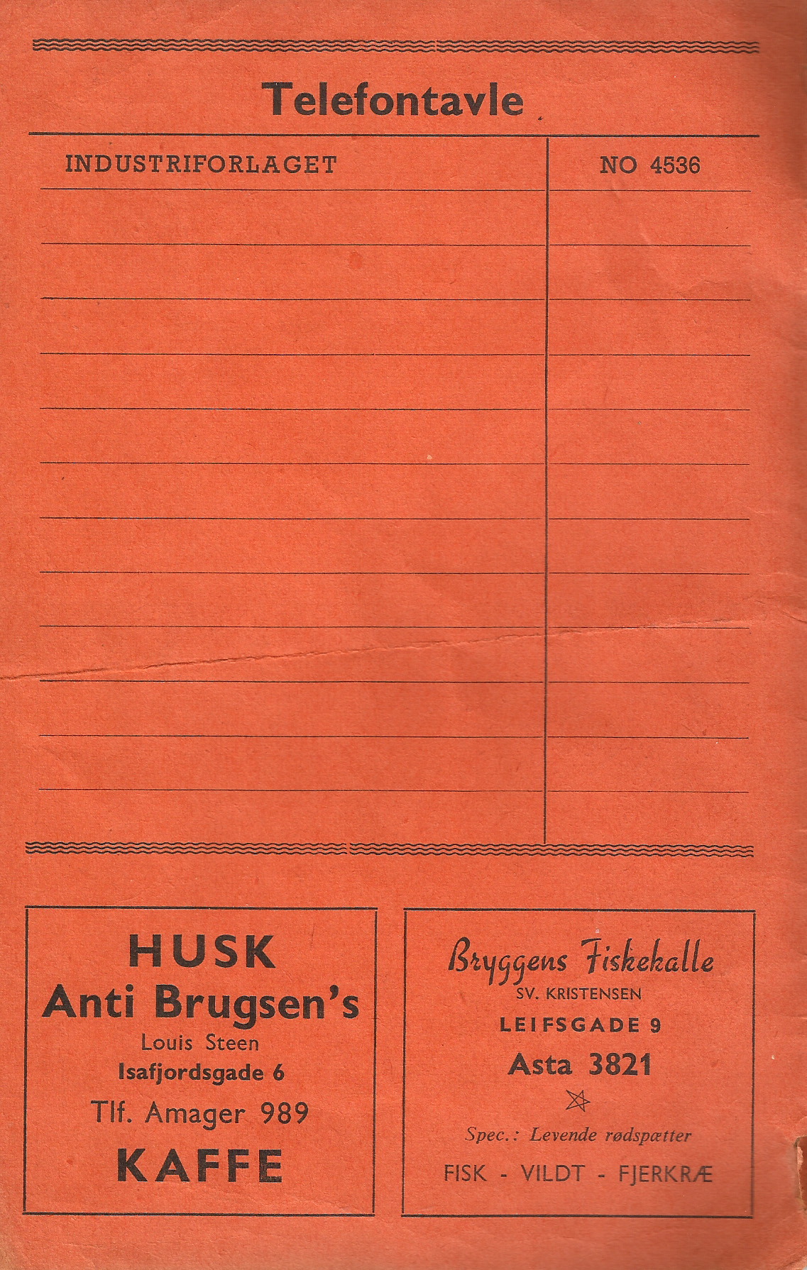 Bryggens telefonvejviser side 1 Bryggens telefonvejviser side 1
