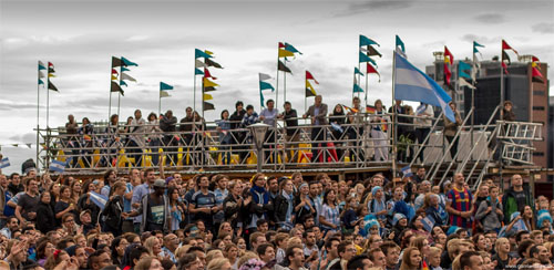 Fodbold vm finale på Bryggen