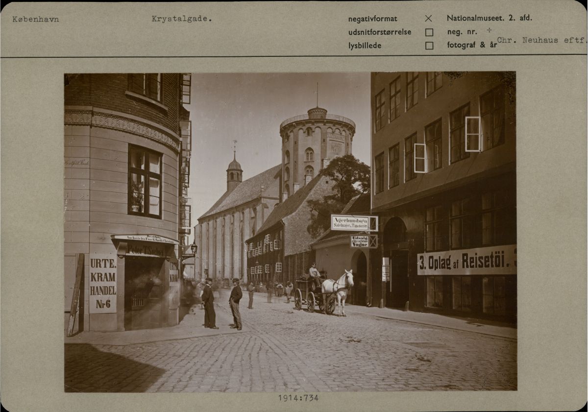 Krystalgade-Rundetårn omkring 1900 Krystalgade-Rundetårn omkring 1900