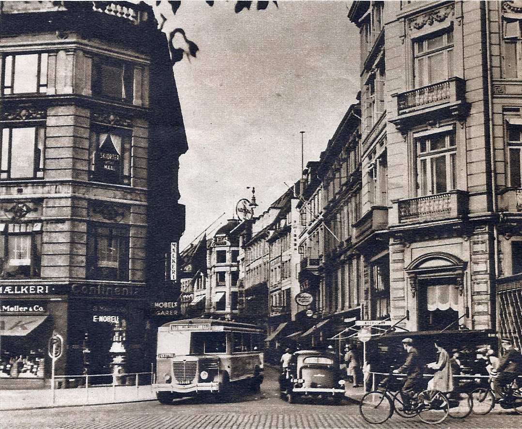 København før og nu fra 1938 Oestergade fra Kongens nytorv 1938