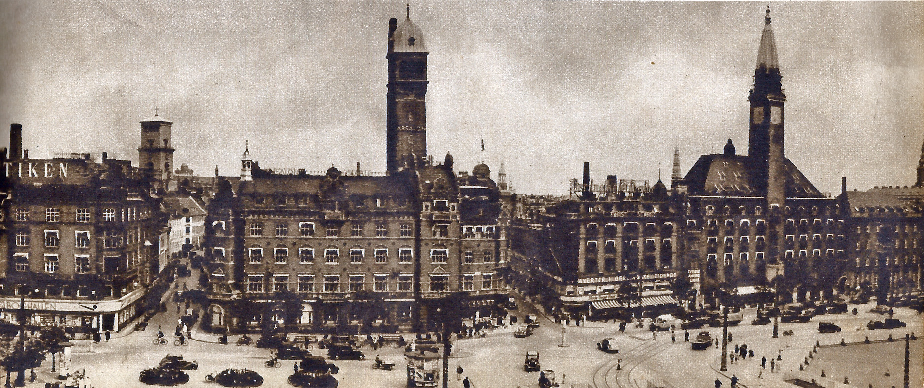 København før og nu fra 1938 Raadhuspladsen 1938