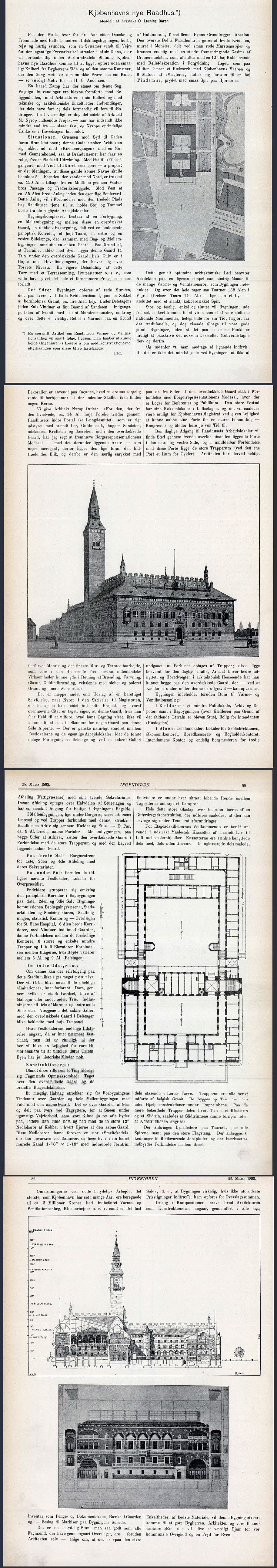 Rådhuset - Fra Ingeniøren Lørdag d. 25 marts 1893