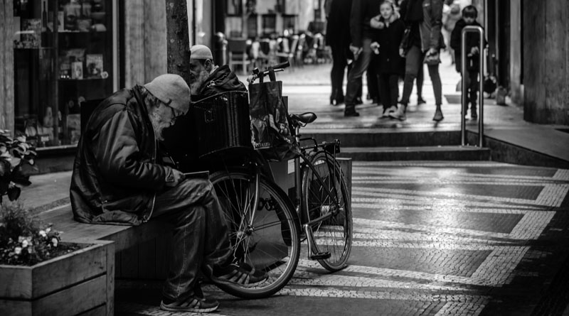 Sort-hvid streetphoto i københavn