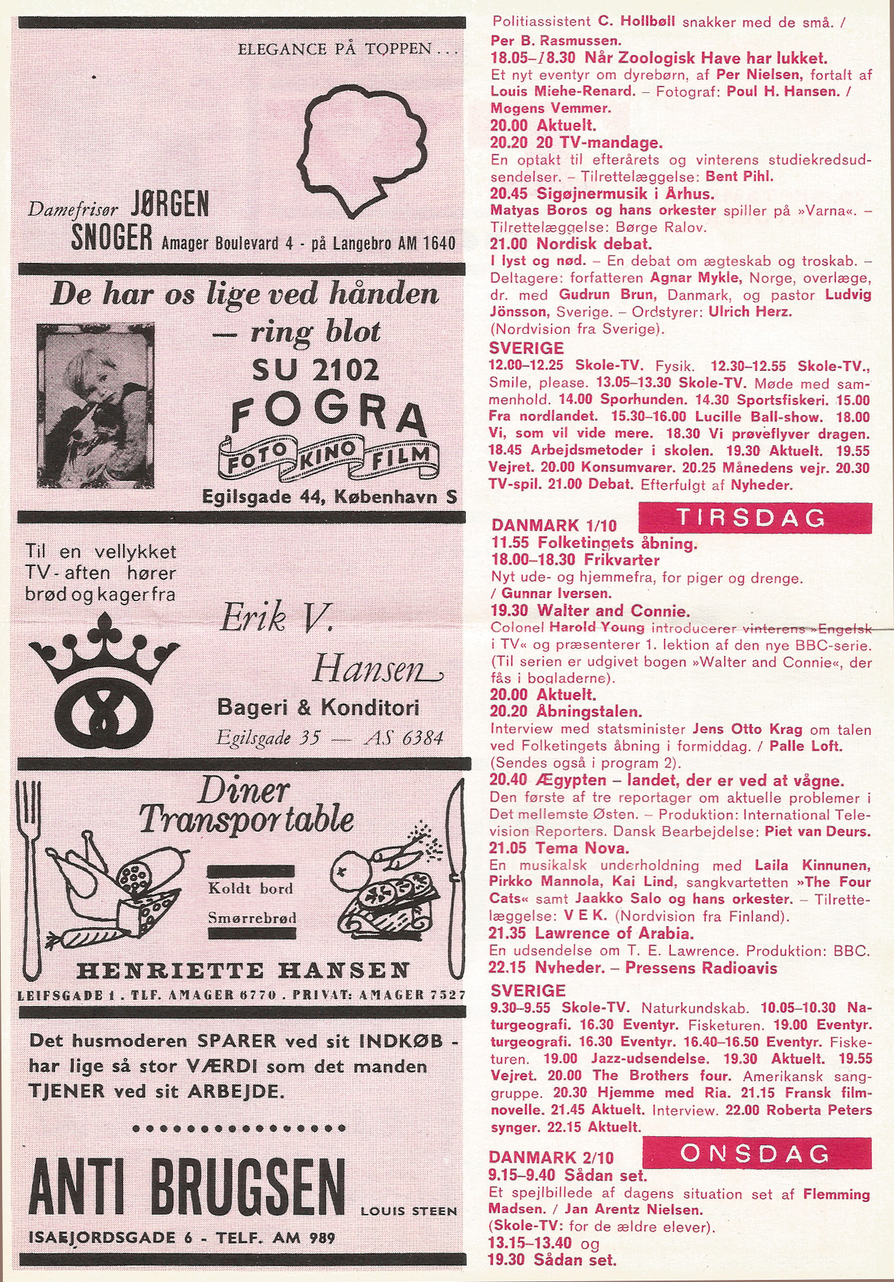 Ugens tv program 1963 side1 Ugens tv program 1963 side1