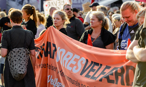 Velfærds demonstration på Rådhuspladsen