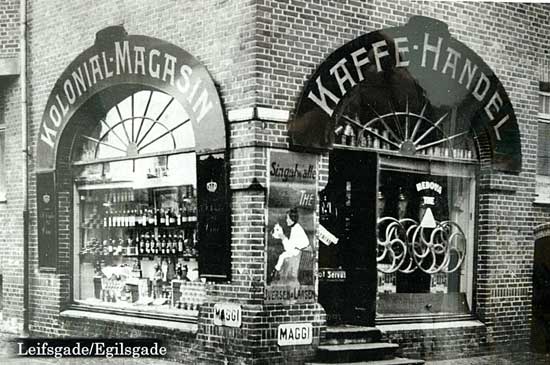 Kolonial magasin og kaffehandel i Leifsgade